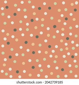 Dots art seamless pattern. Orange green dots vector illustration.