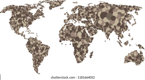 DOTS ART WORLD MAP VECTOR ILLUSTRATION