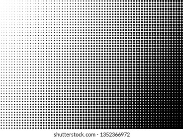 Dots Background. Black and White Backdrop. Gradient Overlay. Pop-art Distressed Texture. Vector illustration