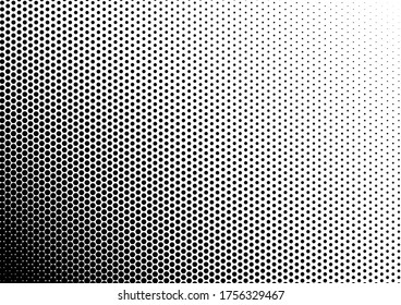 Fondo de puntos. Superposición de degradado en blanco y negro. Textura de época. Patrón de angustia de Pop-art. Ilustración del vector