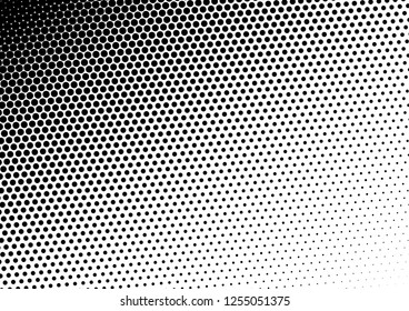 Dots Background. Black and White Grunge Pattern. Pop-art Gradient Backdrop. Points Halftone Overlay. Vector illustration