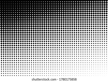 Dots Background. Black and White Vintage Texture. Halftone Abstract Pattern. Modern Backdrop. Vector illustration