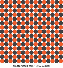 Dots background. Colorful dots pattern on white backdrop. Graphic art of black and orange polka dots pattern design. Modern wallpaper arts. Halloween theme colors.