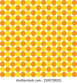 Fondo de puntos. Patrón de puntos coloridos sobre fondo blanco. Arte gráfico de diseño de patrones de polka amarillo y naranja. Arte moderno con papel pintado.