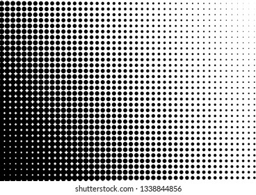 Dots Background. Distressed Black and White Pattern. Fade Monochrome Backdrop. Grunge Texture. Vector illustration