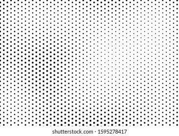Dots Background. Distressed Black and White Pattern. Grunge Overlay. Fade Backdrop. Vector illustration