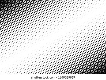 Dots Background. Distressed Points Overlay. Gradient Vintage Texture. Black and White Pop-art Pattern. Vector illustration