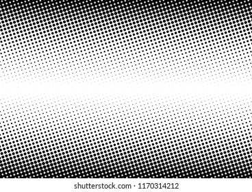 Dots Background. Distressed Texture. Vintage Black and White Backdrop. Halftone Pop-art Overlay. Vector illustration