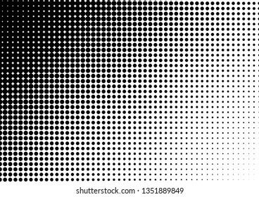 Dots Background. Fade Backdrop. Black and White Modern Texture. Distressed Halftone Pattern. Vector illustration