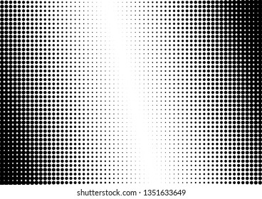 Dots Background. Fade Distressed Backdrop. Halftone Pop-art Pattern. Black and White Overlay. Vector illustration