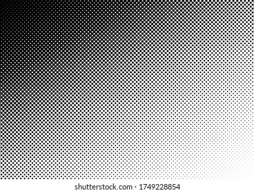 Dots-Hintergrund. Fade dem modernen Hintergrund. Einfarbiges Schwarz-Weiß-Muster. Punkte Overlay. Vektorgrafik