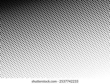 Fondo de puntos. Textura monocromática fundida. Telón de fondo de Grunge angustiado. Superposición en blanco y negro. Ilustración vectorial