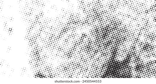 Dots Background. Gradient Modern Backdrop. Fade Vintage Texture. Monochrome Pattern. Vector illustration