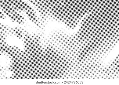 Dots Background. Gradient Pattern. Halftone Fade Backdrop. Black and White Distressed Texture. Vector illustration