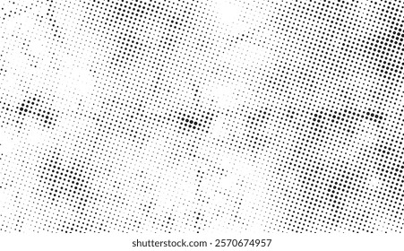 Dots Background. Gradient Pattern. Halftone Fade Backdrop. Black and White Distressed Texture. Vector illustration