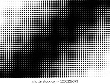 Dots Background. Grunge Monochrome Texture. Black and White Pattern. Pop-art Fade Overlay. Vector illustration