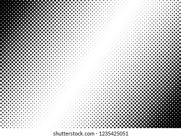 Dots Background. Halftone Grunge Overlay. Fade Pattern. Vintage Monochrome Backdrop. Vector illustration