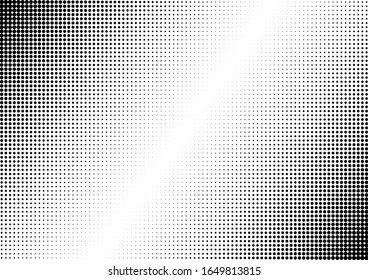 Dots Background. Halftone Modern Texture. Pop-art Points Pattern. Black and White Overlay. Vector illustration