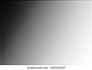 Dots-Hintergrund. Moderne Schwarz-Weiß-Textur. Pop-Art Overlay. Fade gebeugter Hintergrund. Vektorillustration