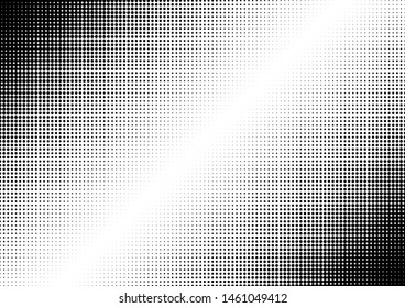 Dots Background. Modern Pattern. Pop-art Backdrop. Distressed Black and White Texture. Vector illustration