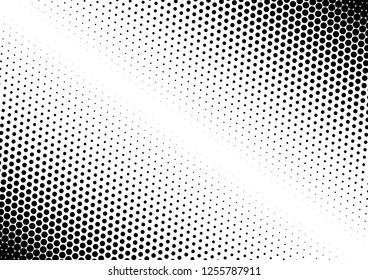 Dots Background. Monochrome Abstract Texture. Fade Pop-art Backdrop. Black and White Overlay. Vector illustration