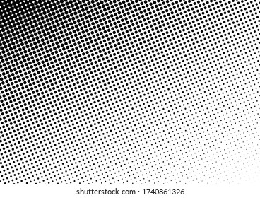 Dots Background. Monochrome Distressed Texture. Fade Modern Backdrop. Vintage Black and White Pattern. Vector illustration