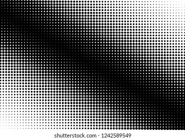 Dots Background. Monochrome Fade Pattern. Grunge Distressed Texture. Pop-art Backdrop. Vector illustration