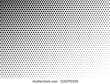 Dots Background. Monochrome Pattern. Grunge Gradient Backdrop. Vintage Overlay. Vector illustration