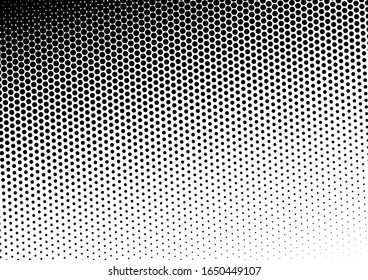 Dots Background. Monochrome Texture. Grunge Halftone Backdrop. Abstract Gradient Overlay. Vector illustration