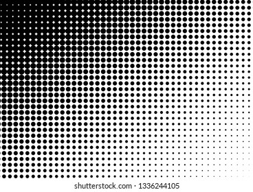 Dots Background. Monochrome Vintage Pattern. Modern Distressed Backdrop. Pop-art Abstract Overlay. Vector illustration