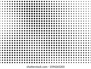 Dots Background. Points Monochrome Pattern. Grunge Fade Texture. Pop-art Black and White Backdrop. Vector illustration