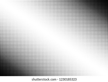 Dots Background. Pop-art Backdrop. Grunge Black and White Overlay. Vintage Texture. Vector illustration