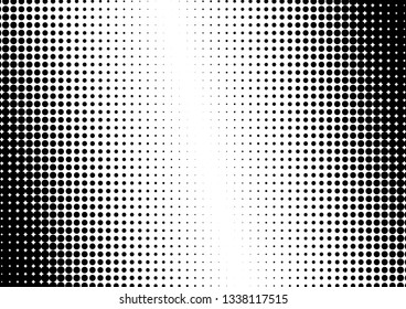 Dots Background. Pop-art Backdrop. Halftone Fade Pattern. Grunge Black and White Texture. Vector illustration