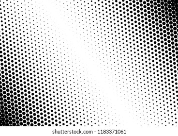 Dots Background. Pop-art Gradient Pattern. Monochrome Grunge Backdrop. Abstract Black and White Texture. Vector illustration