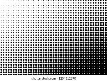 Dots Background. Pop-art Texture. Fade Pattern. Distressed Grunge Overlay. Vector illustration