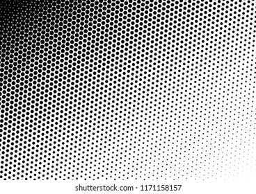 Dots Background. Pop-art Vintage Texture. Black and White Gradient Pattern. Grunge Overlay. Vector illustration