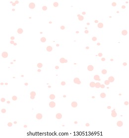 Dots background. Seamless vector pattern with circles scattered randomly. Pastel pink and white dotted illustration for fabric, surface, print, wrapping and packaging design.