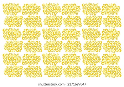 Dots background. Yellow color on white backdrop. Different sizes. Pattern, texture.