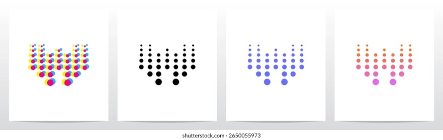 Dots Big To Small Going Up Letter Initial Logo Design W