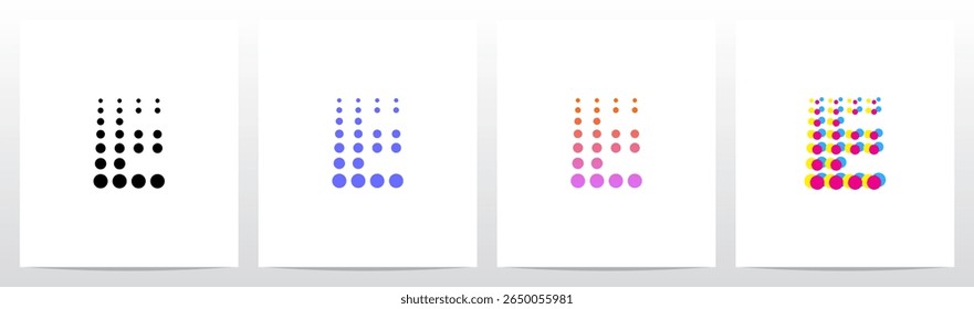 Dots Big To Small Going Up Letter Initial Logo Design E