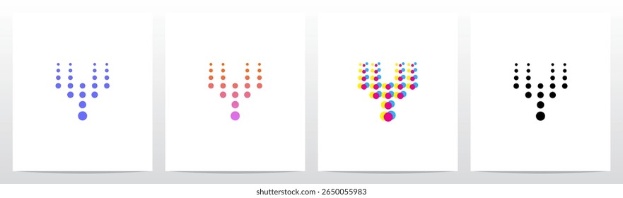 Dots Big To Small Going Up Letter Initial Logo Design Y