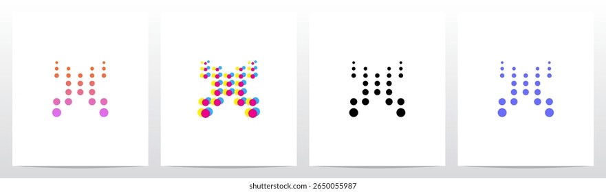 Punto Grande A Pequeño Subiendo Letra Diseño De Logotipo Inicial X
