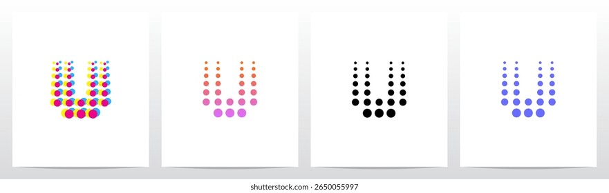 Dots Big To Small Going Up Letter Initial Logo Design U