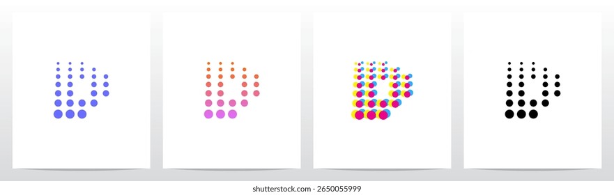 Dots Big To Small Going Up Letter Initial Logo Design D