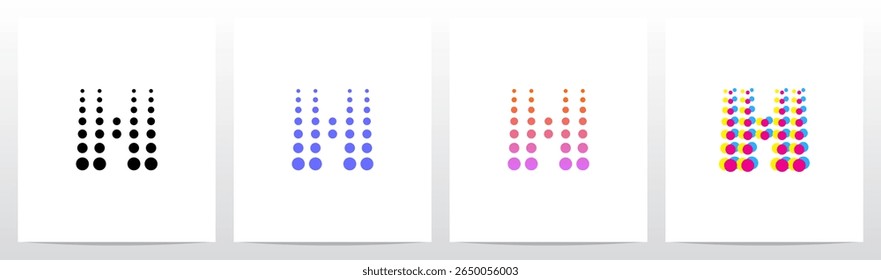 Dots Big To Small Going Up Letter Initial Logo Design H