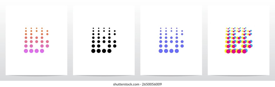 Dots Big To Small Going Up Letter Initial Logo Design B