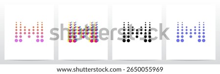 Dots Big To Small Going Up Letter Initial Logo Design M