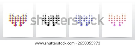 Dots Big To Small Going Up Letter Initial Logo Design W