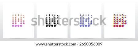 Dots Big To Small Going Up Letter Initial Logo Design B