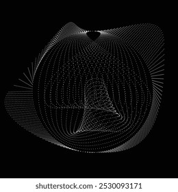 Pontos na forma blob . Forma arredondada pontilhada Ilustração vetorial . Muitos meios-tons formam um anel . Elemento de design . Vários pontos de meio-tom formando moldura redonda . Forma de bolha líquida.Arte pontual geométrica abstrata 